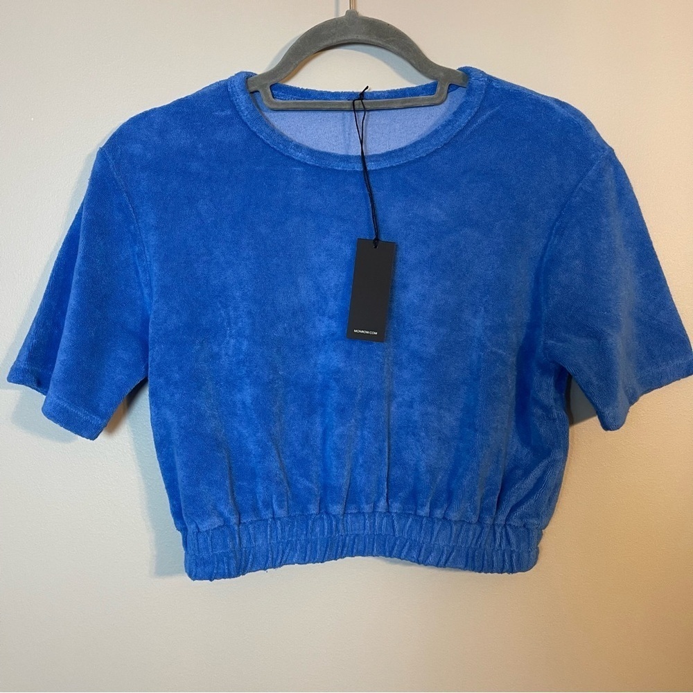 Monrow Vibrant Blue Terry Crop Top